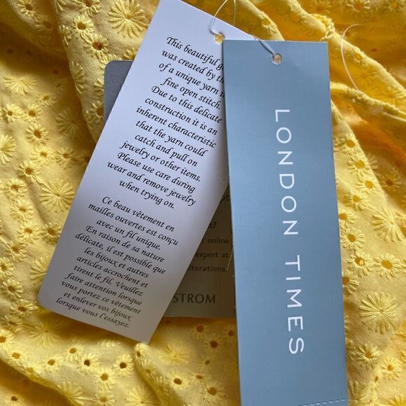 London Times Women's Ruffle Neck and Armhole Dress with Waist Tie Size 8 - Picture 5 of 12